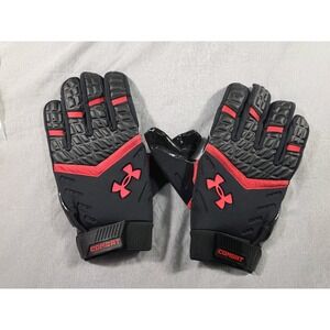Under Armour Combat Football Black Red Lineman Gloves Men's 3XL NWOT‎